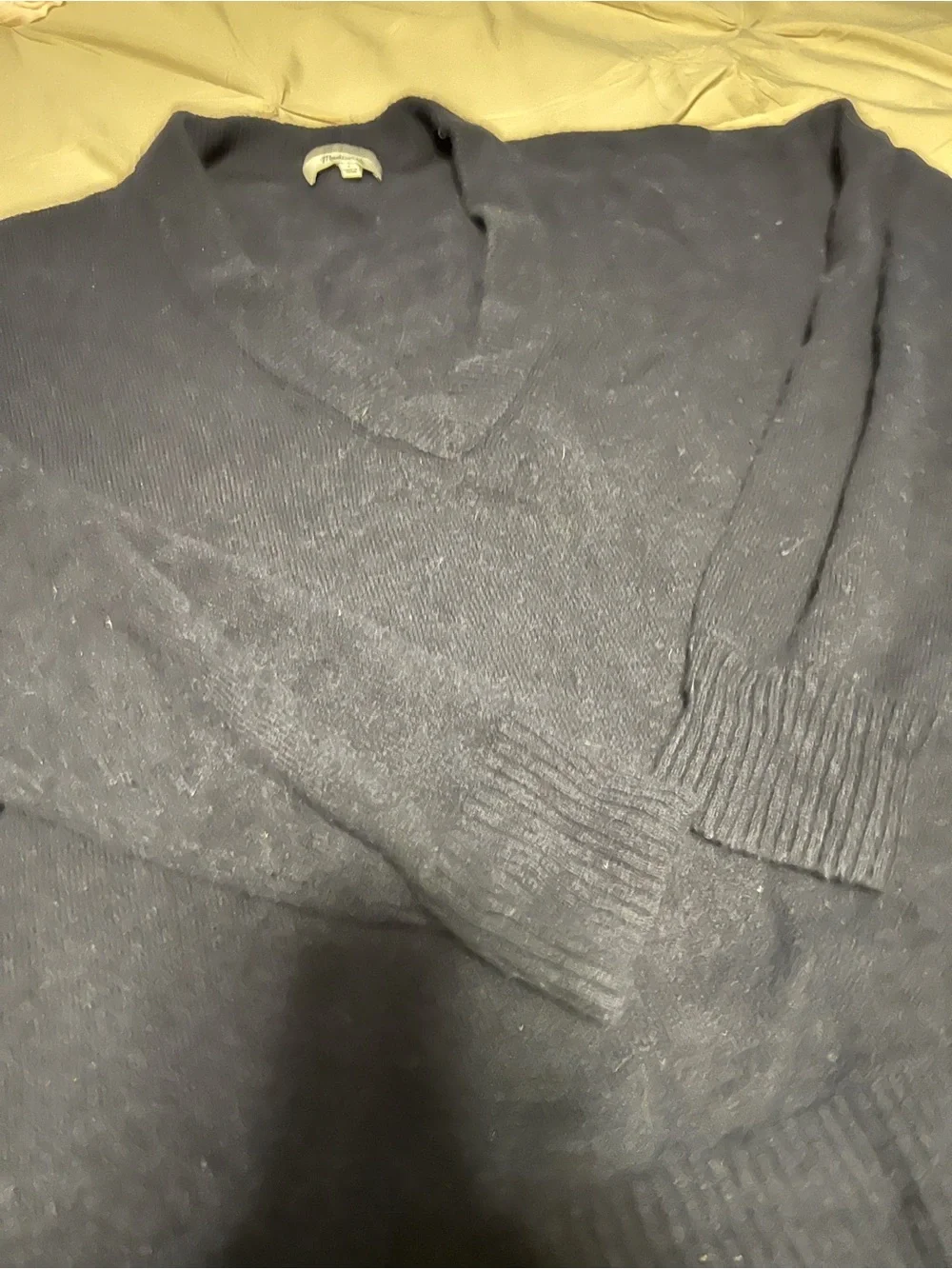 Madewell Navy V-Neck Long Sleeve Sweater